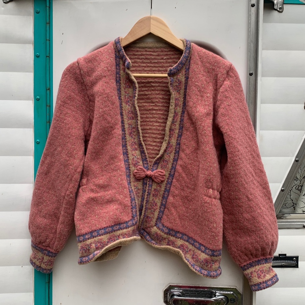 Scottish wool pastel cardigan